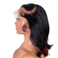 13x4 Frontal Wig with peek-a-boo red.