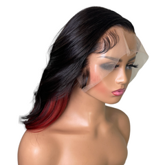 13x4 Frontal Wig with peek-a-boo red.